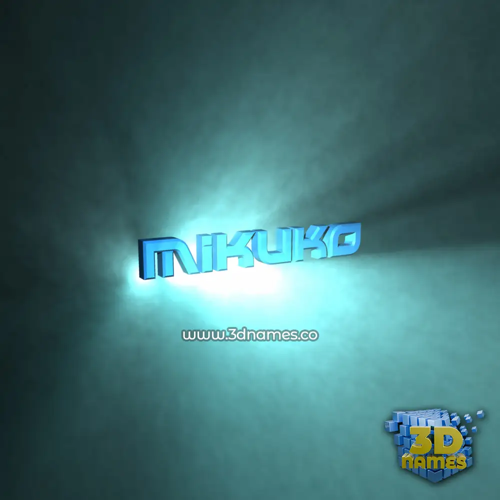 mikuko in Light Shine style - 3D name wallpaper