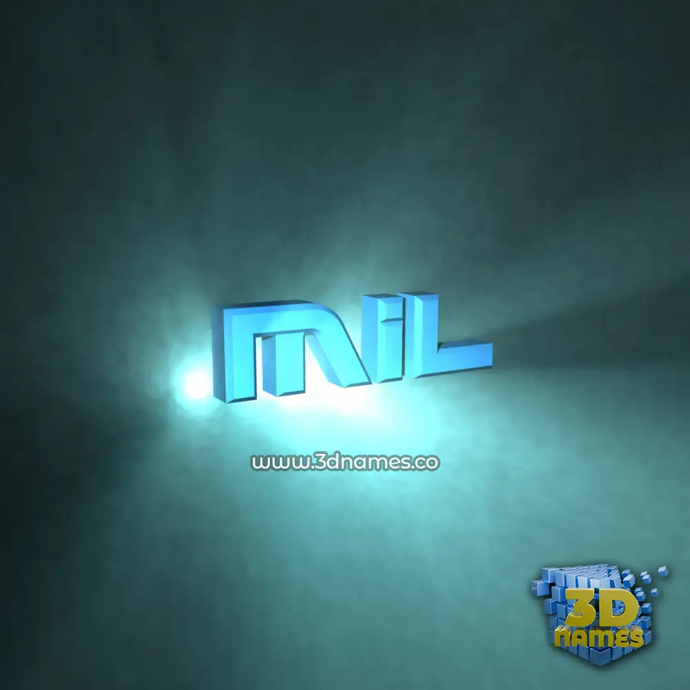 mil in Light Shine style - 3D name wallpaper