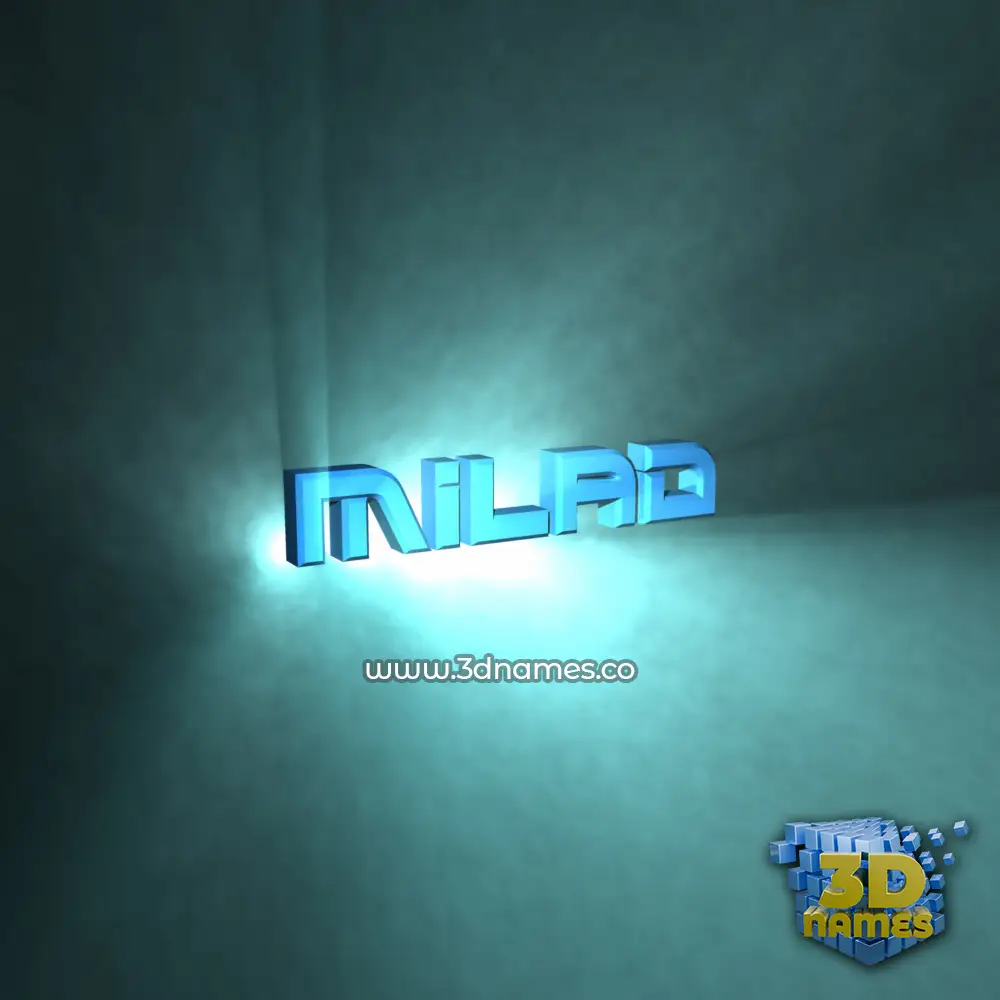milad in Light Shine style - 3D name wallpaper