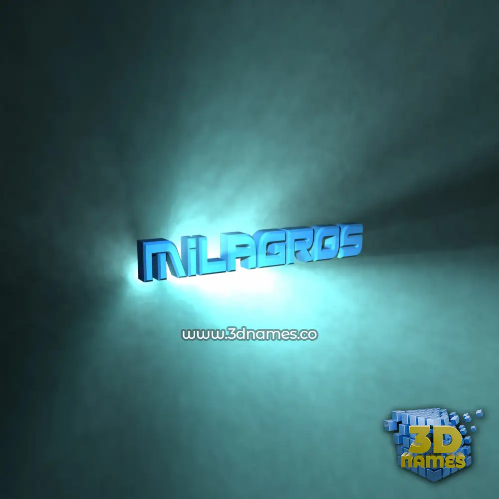 milagros in Light Shine style - 3D name wallpaper
