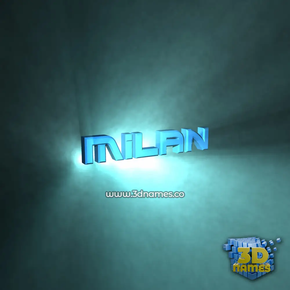milan in Light Shine style - 3D name wallpaper