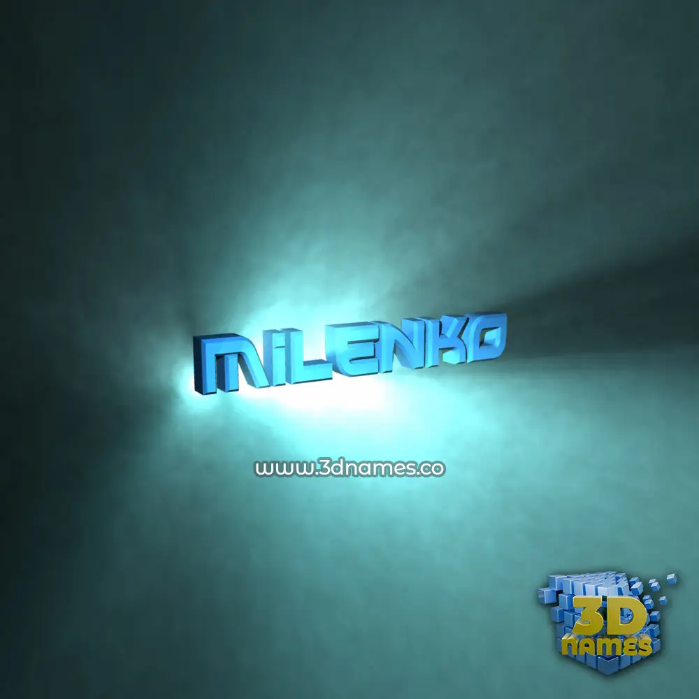 milenko in Light Shine style - 3D name wallpaper