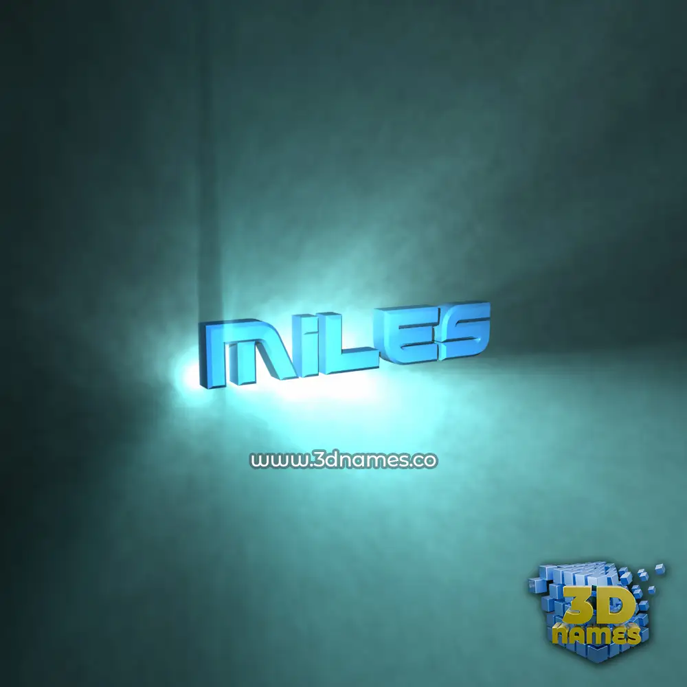 miles in Light Shine style - 3D name wallpaper