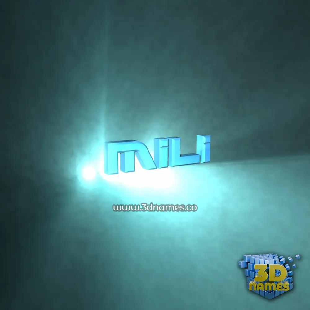 mili in Light Shine style - 3D name wallpaper