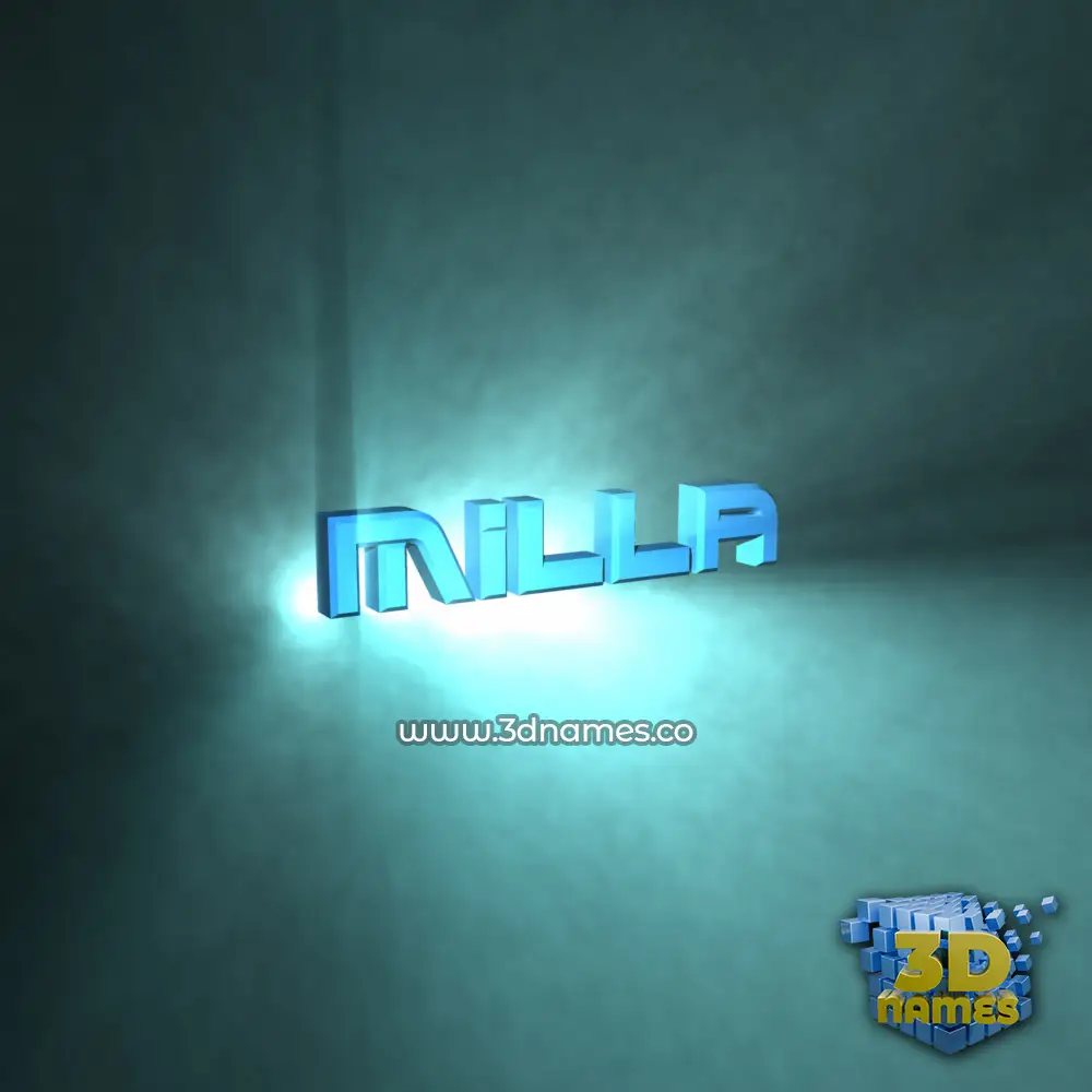 milla in Light Shine style - 3D name wallpaper