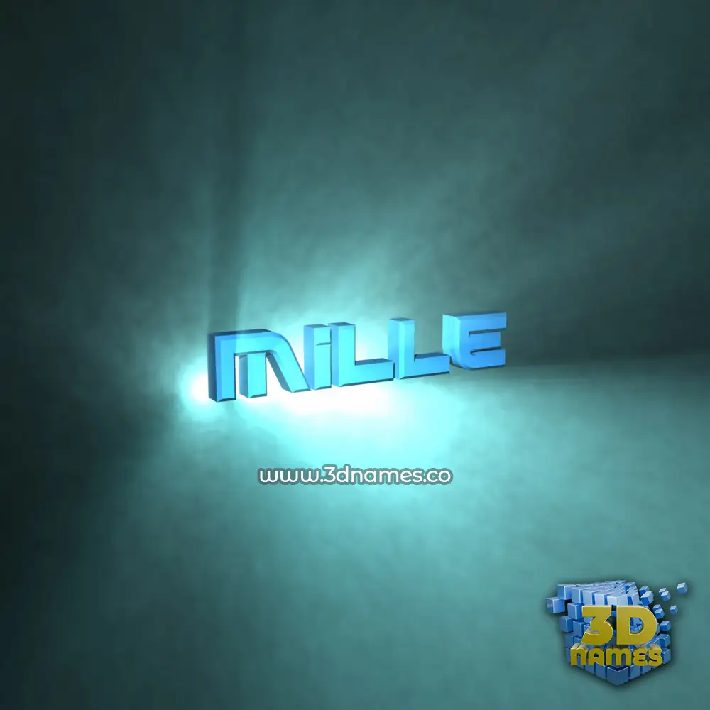 mille in Light Shine style - 3D name wallpaper