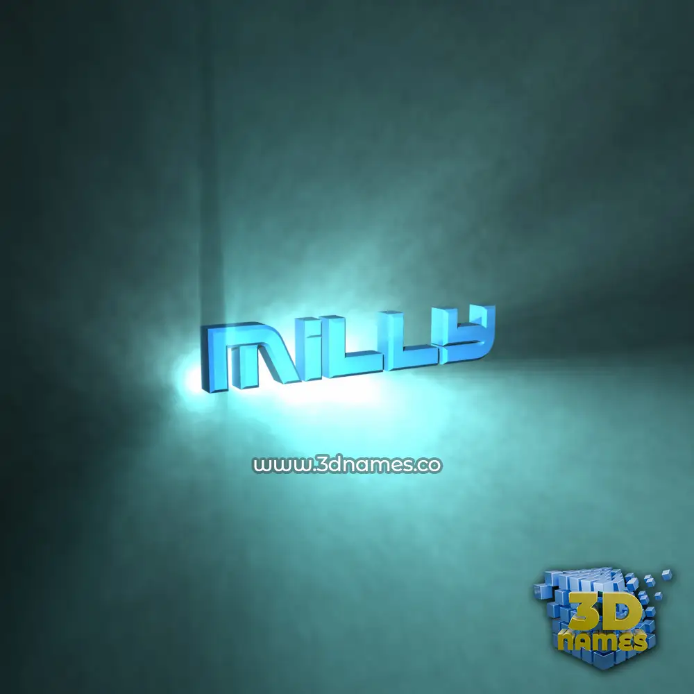 milly in Light Shine style - 3D name wallpaper