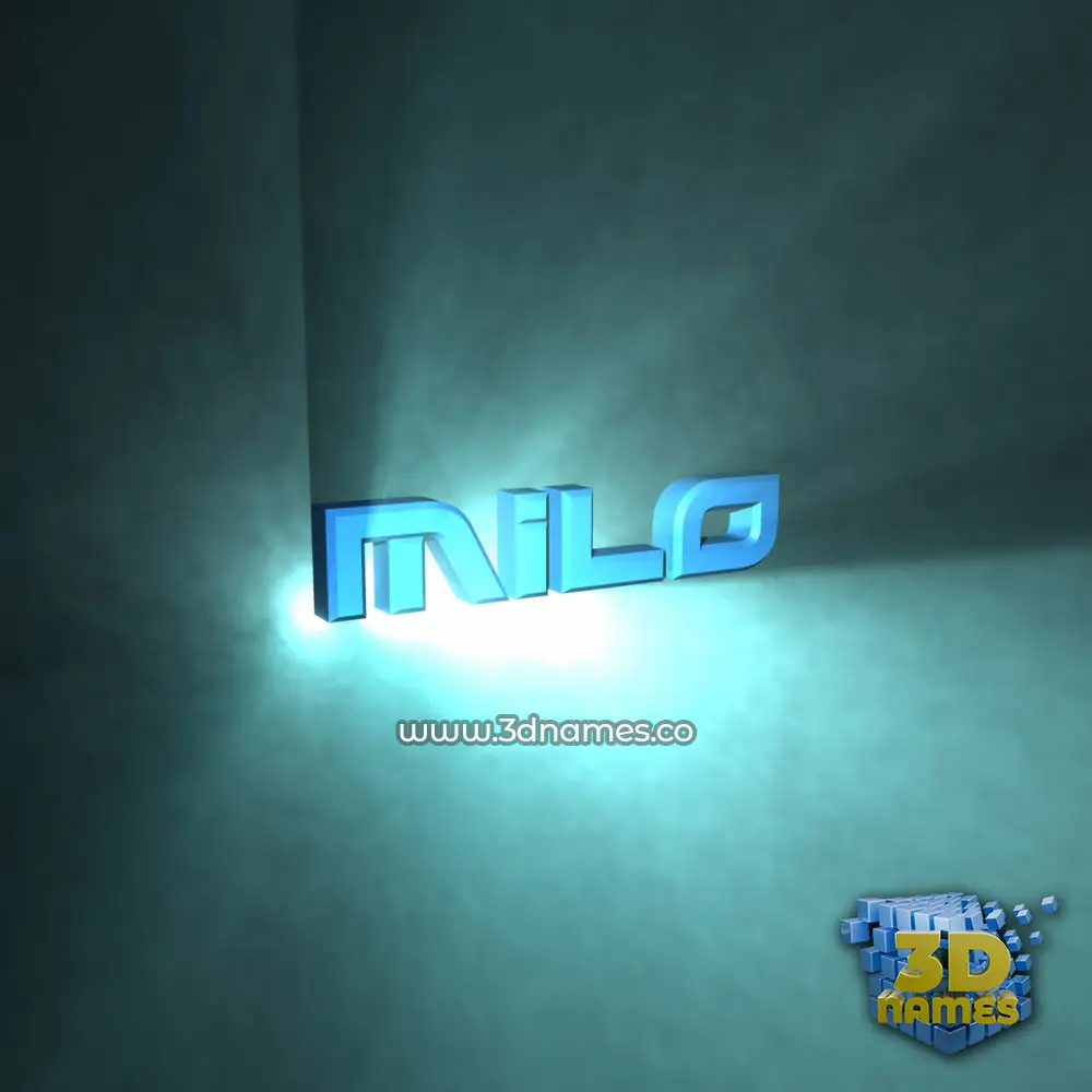 milo in Light Shine style - 3D name wallpaper