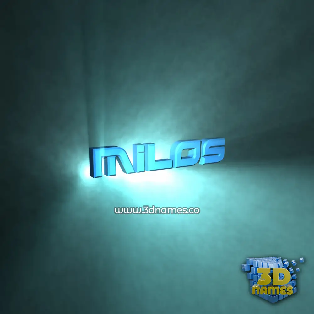 milos in Light Shine style - 3D name wallpaper
