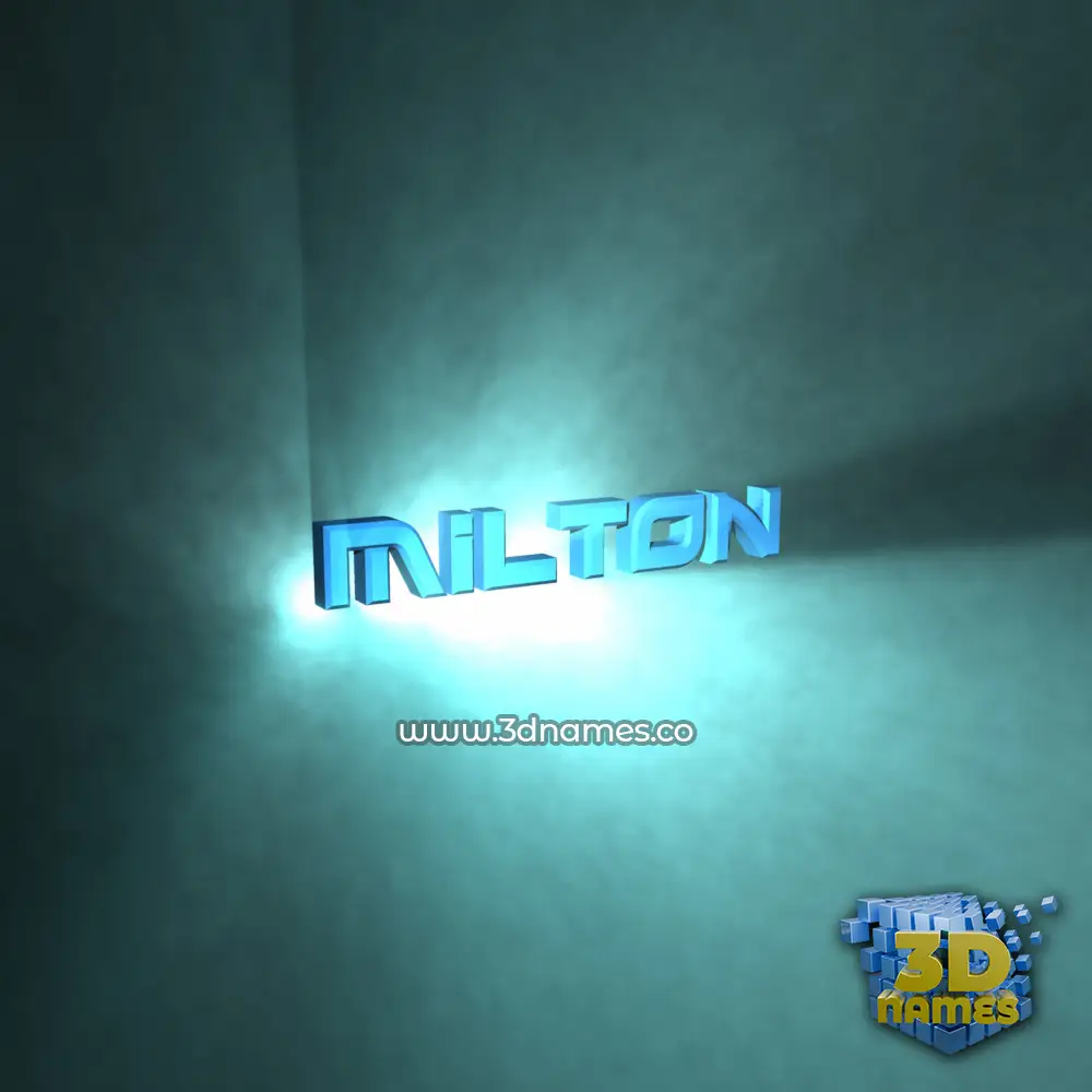 milton in Light Shine style - 3D name wallpaper