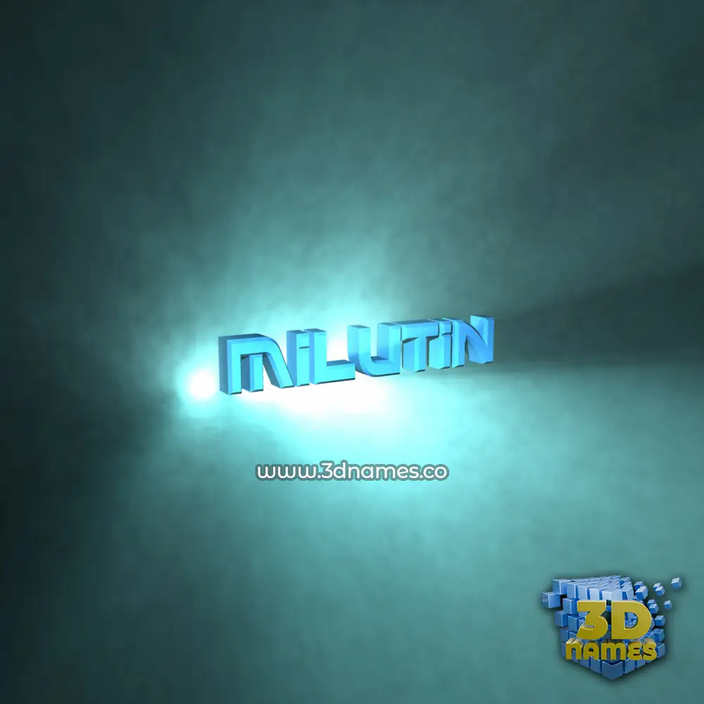 milutin in Light Shine style - 3D name wallpaper