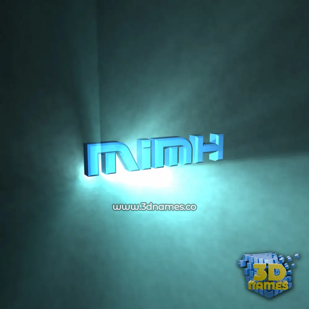 mimh in Light Shine style - 3D name wallpaper