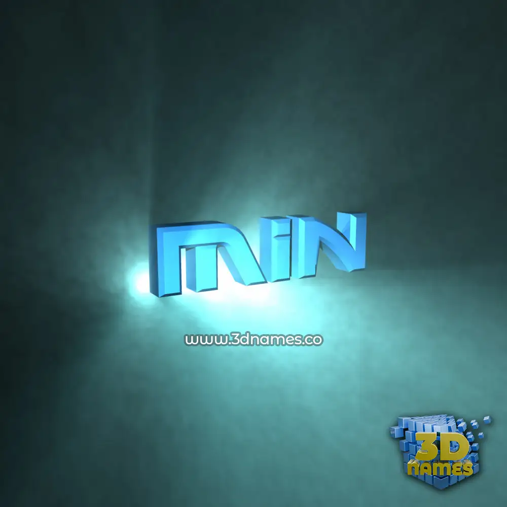 min in Light Shine style - 3D name wallpaper