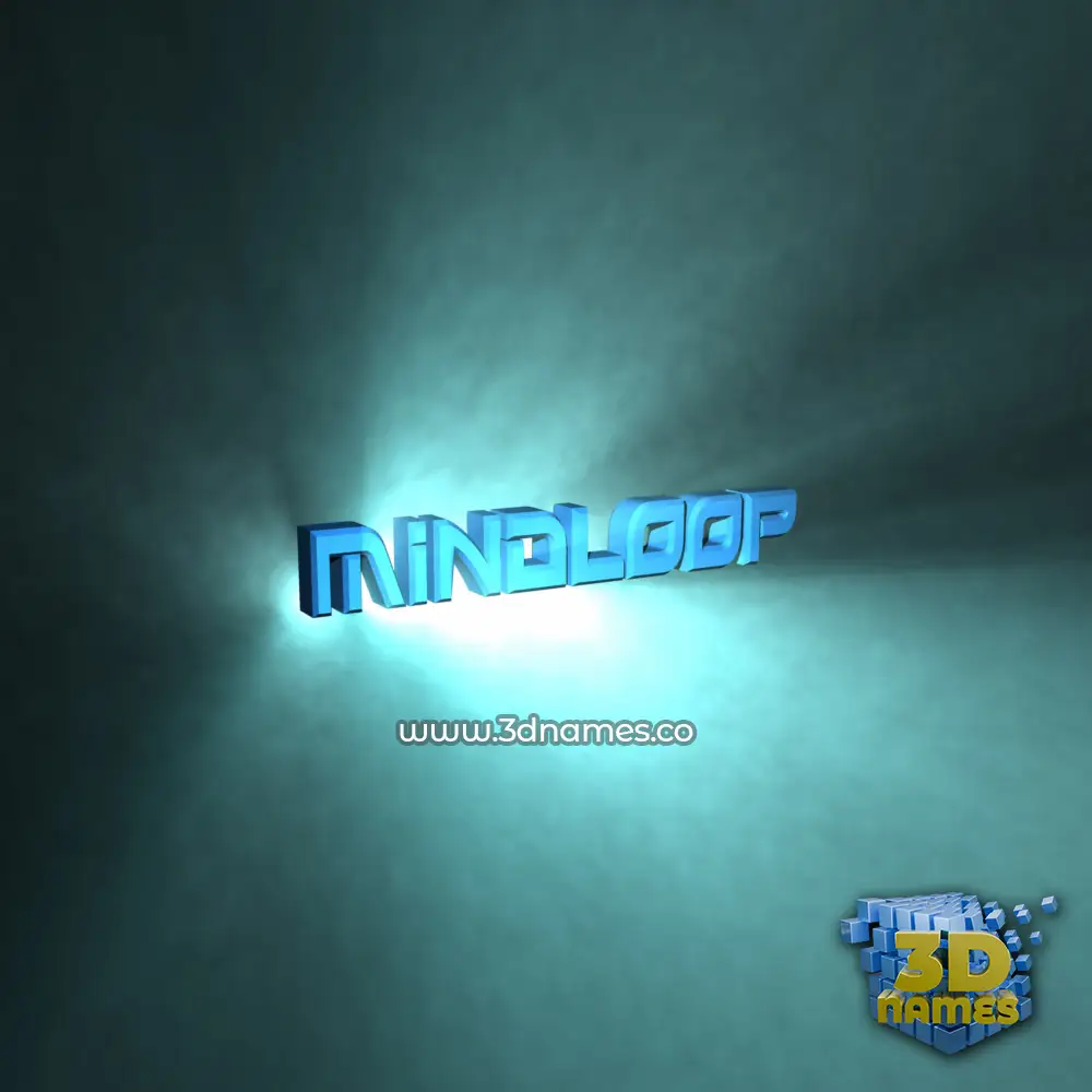 mindloop in Light Shine style - 3D name wallpaper