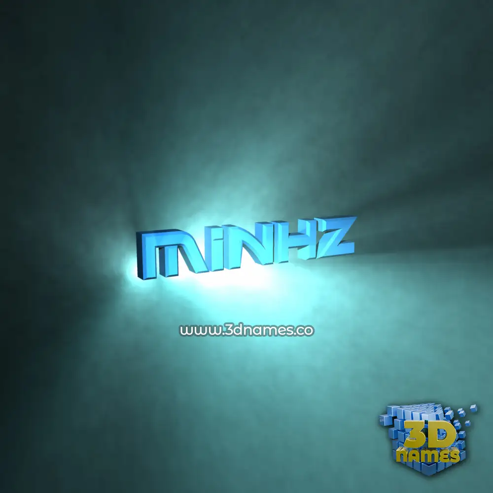 minhz in Light Shine style - 3D name wallpaper