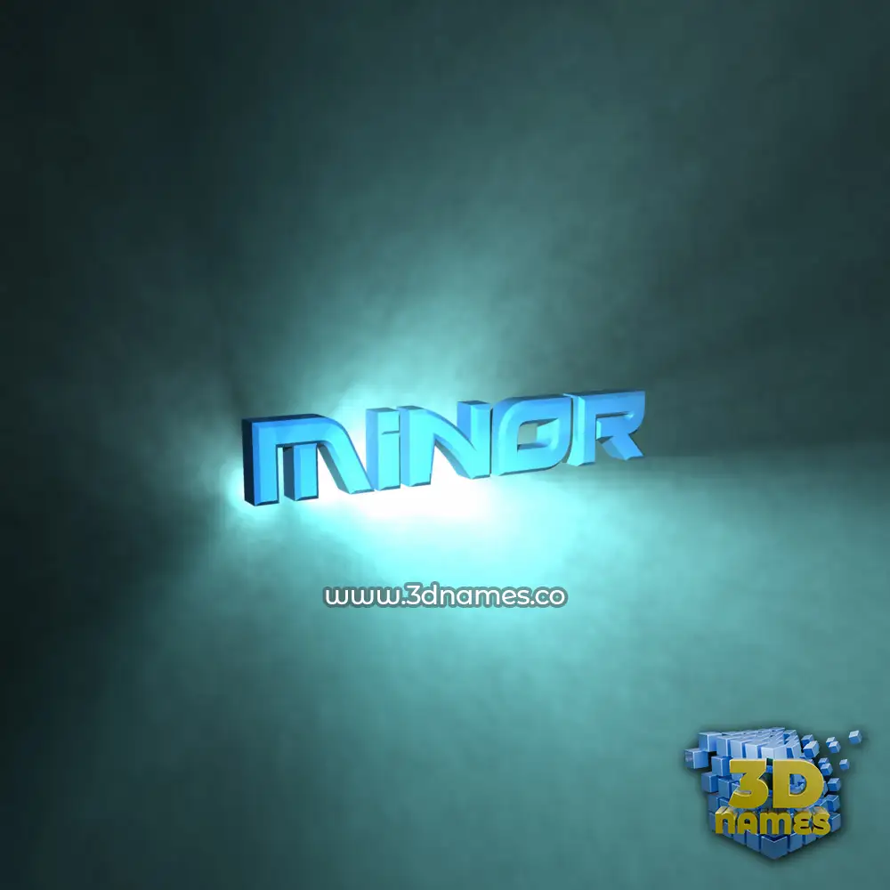 minor in Light Shine style - 3D name wallpaper