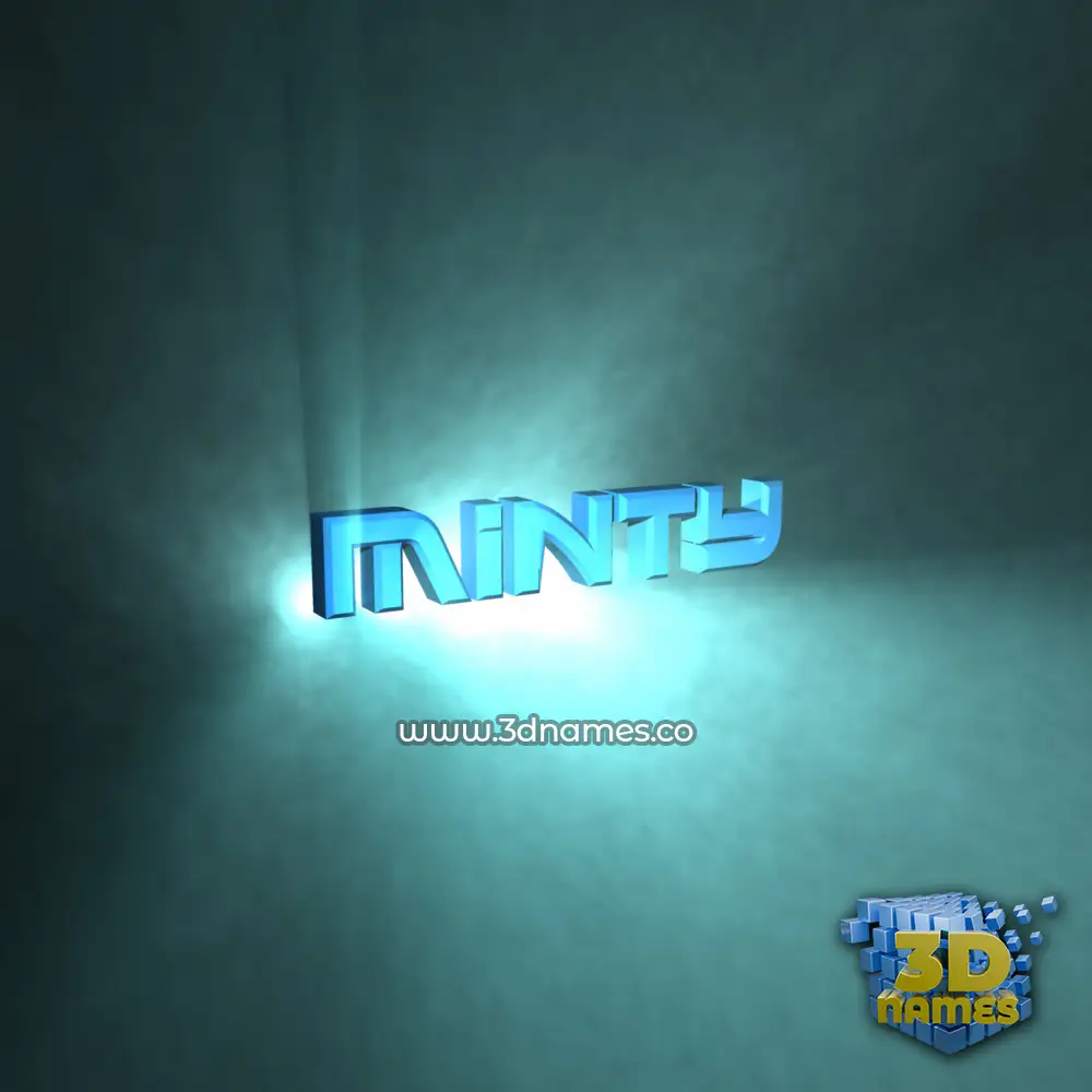 minty in Light Shine style - 3D name wallpaper