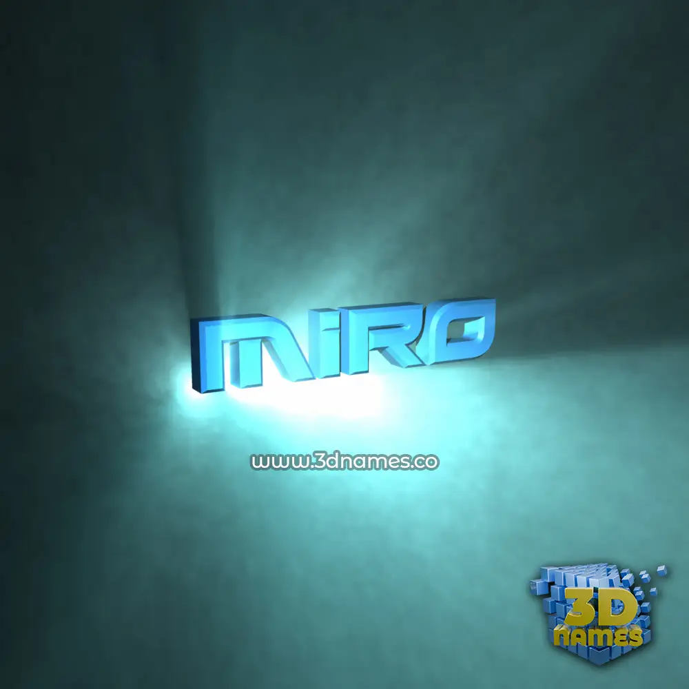 miro in Light Shine style - 3D name wallpaper