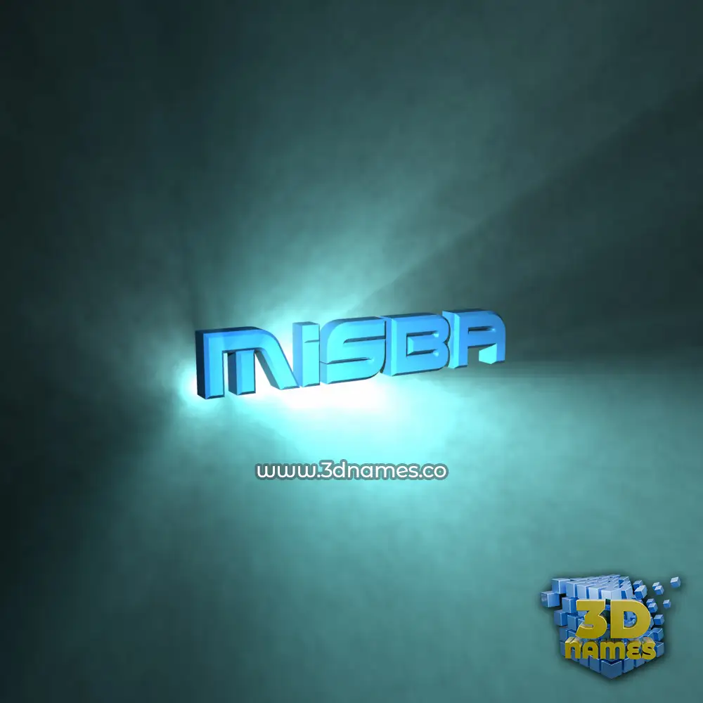 misba in Light Shine style - 3D name wallpaper