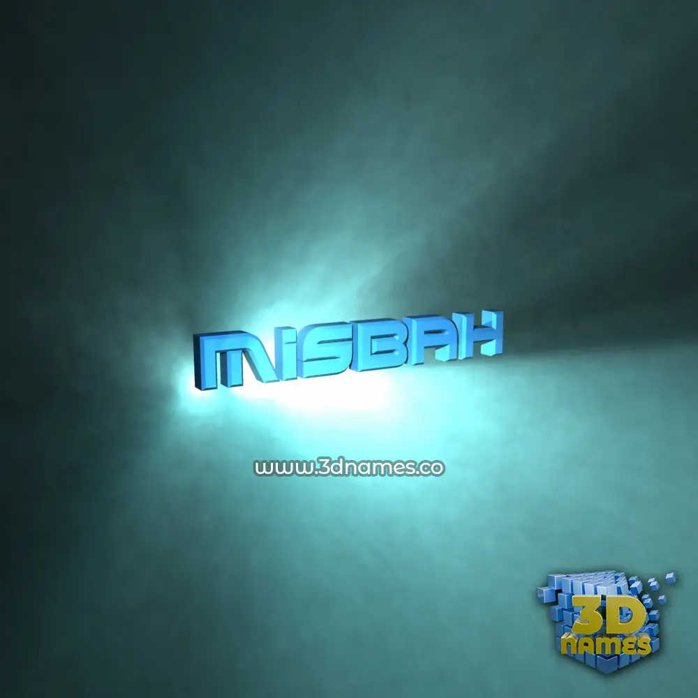 misbah in Light Shine style - 3D name wallpaper