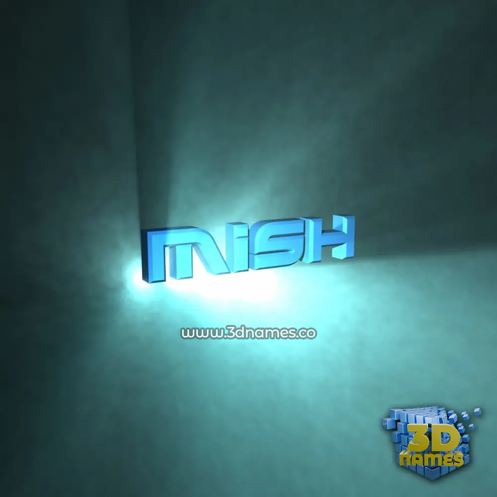 mish in Light Shine style - 3D name wallpaper