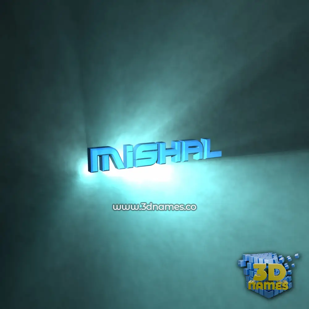mishal in Light Shine style - 3D name wallpaper