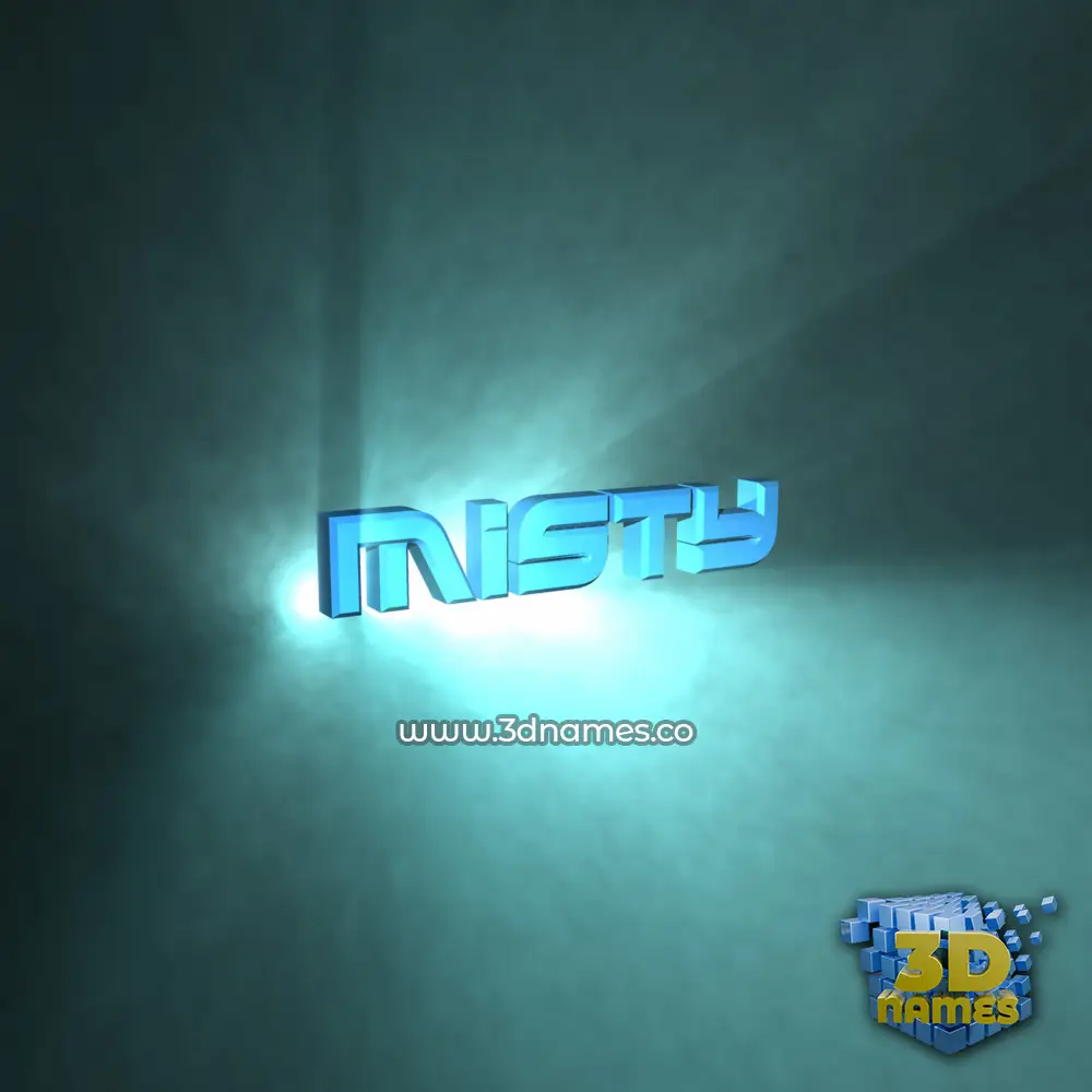 misty in Light Shine style - 3D name wallpaper
