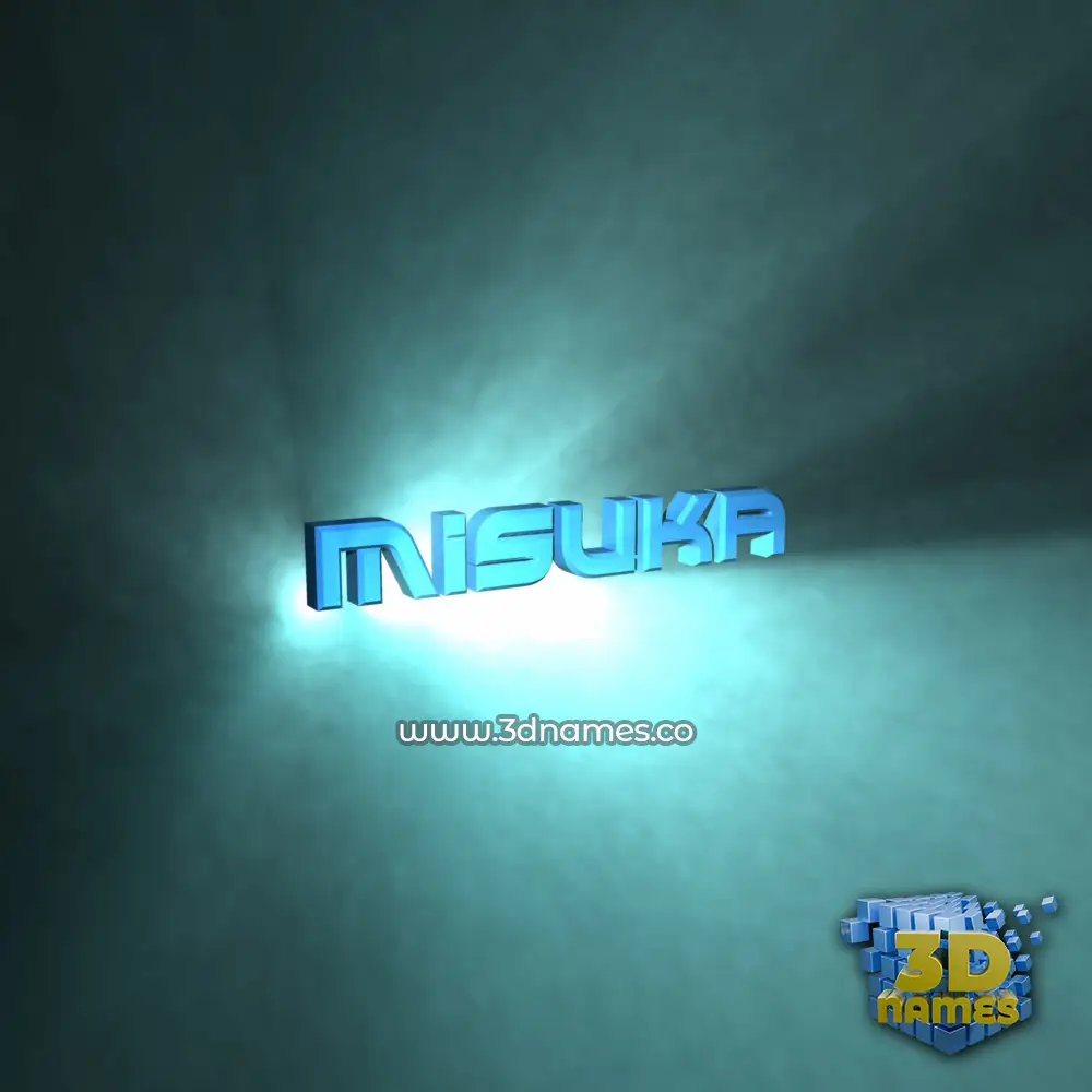 misuka in Light Shine style - 3D name wallpaper