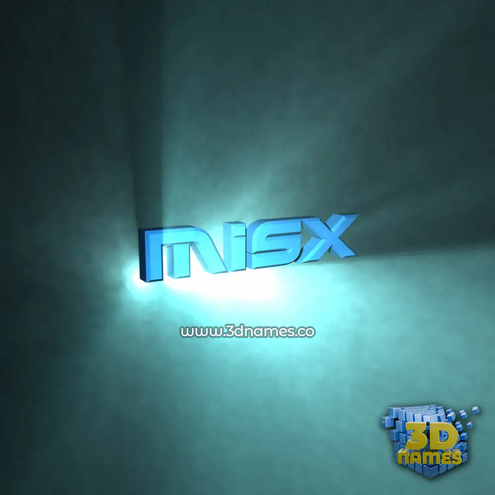 misx in Light Shine style - 3D name wallpaper