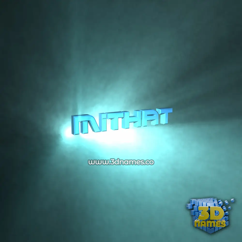 mithat in Light Shine style - 3D name wallpaper