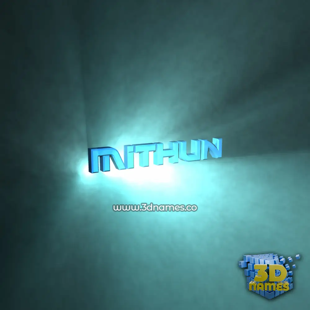 mithun in Light Shine style - 3D name wallpaper