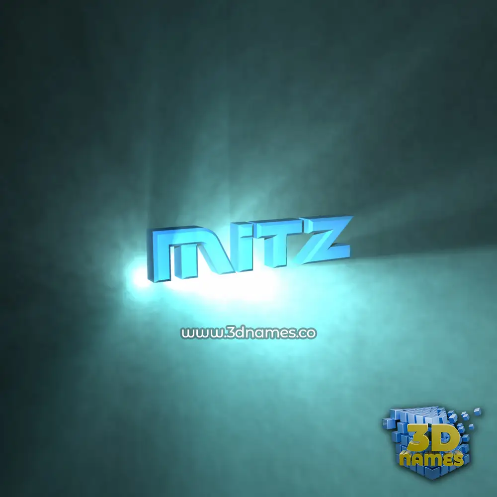 mitz in Light Shine style - 3D name wallpaper