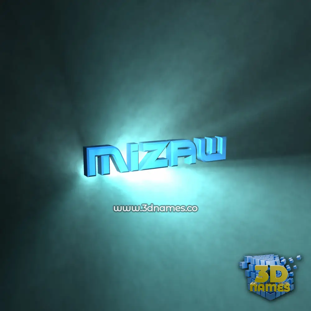 mizaw in Light Shine style - 3D name wallpaper