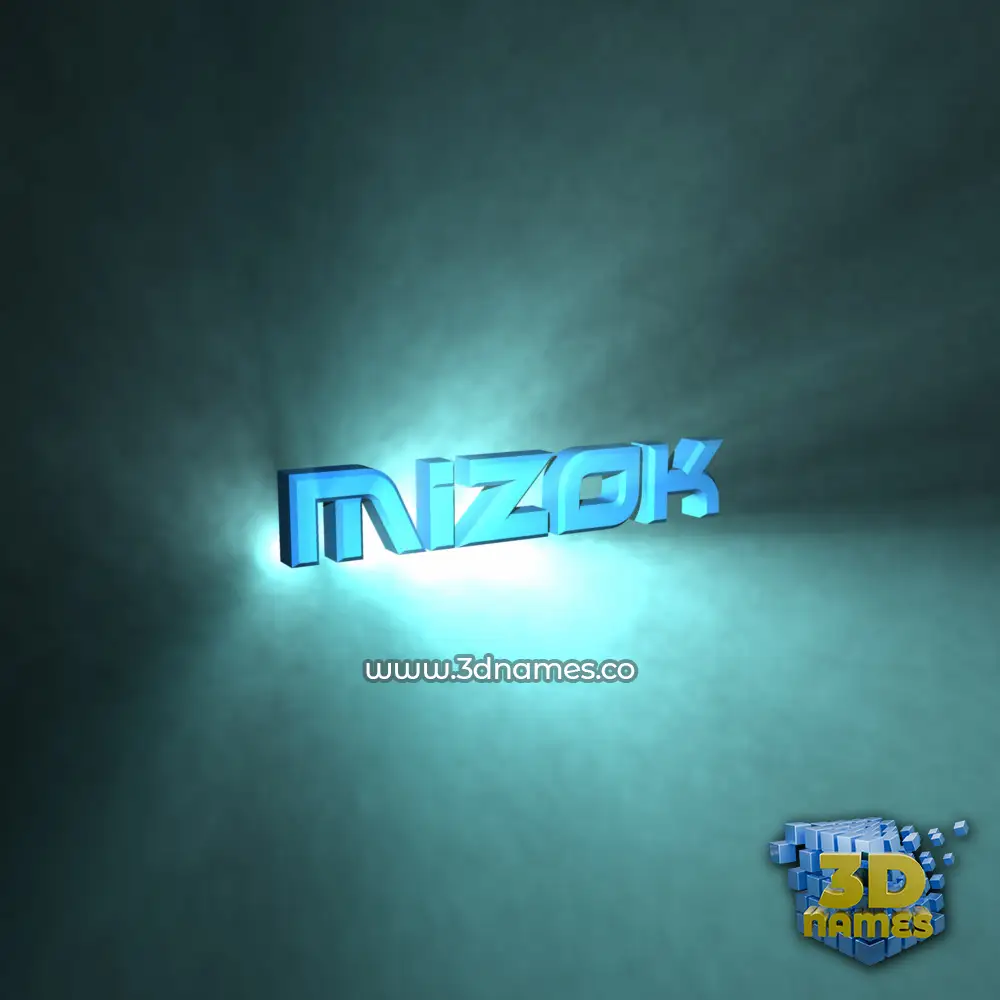 mizok in Light Shine style - 3D name wallpaper