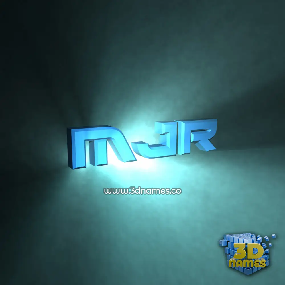 mjr in Light Shine style - 3D name wallpaper