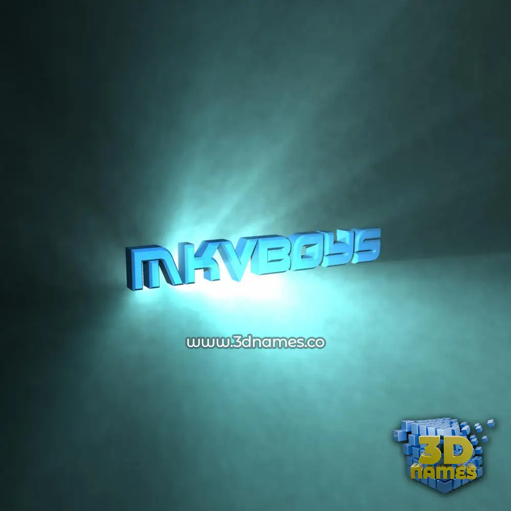 mkvboys in Light Shine style - 3D name wallpaper