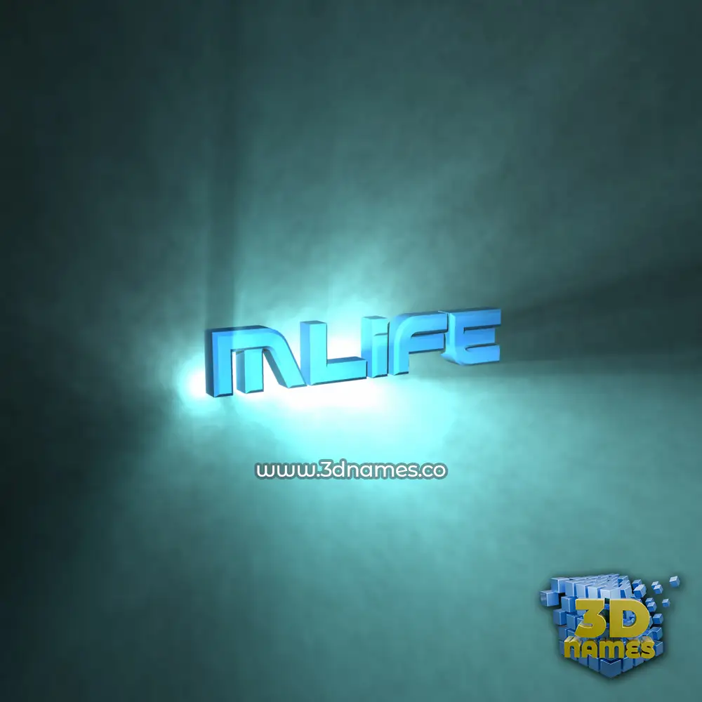 mlife in Light Shine style - 3D name wallpaper