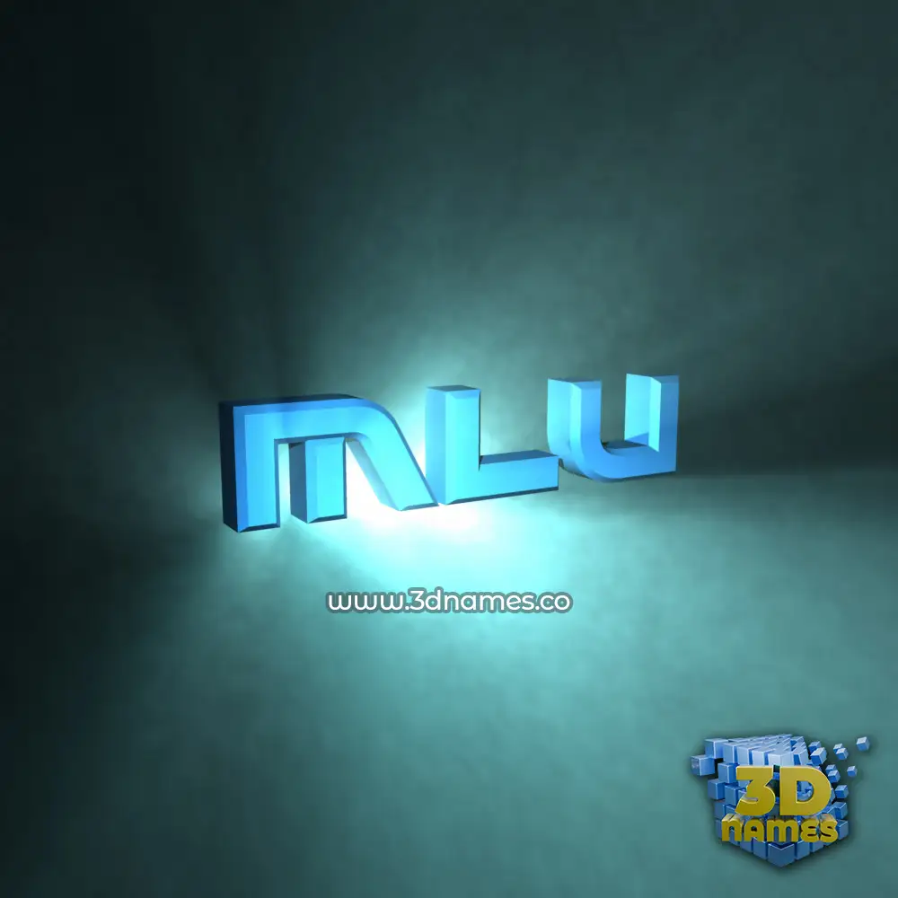 mlu in Light Shine style - 3D name wallpaper