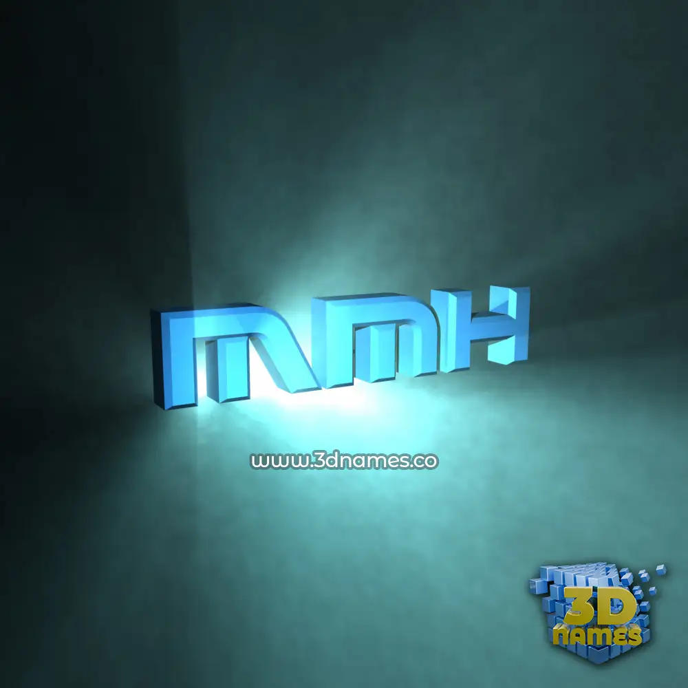 mmh in Light Shine style - 3D name wallpaper