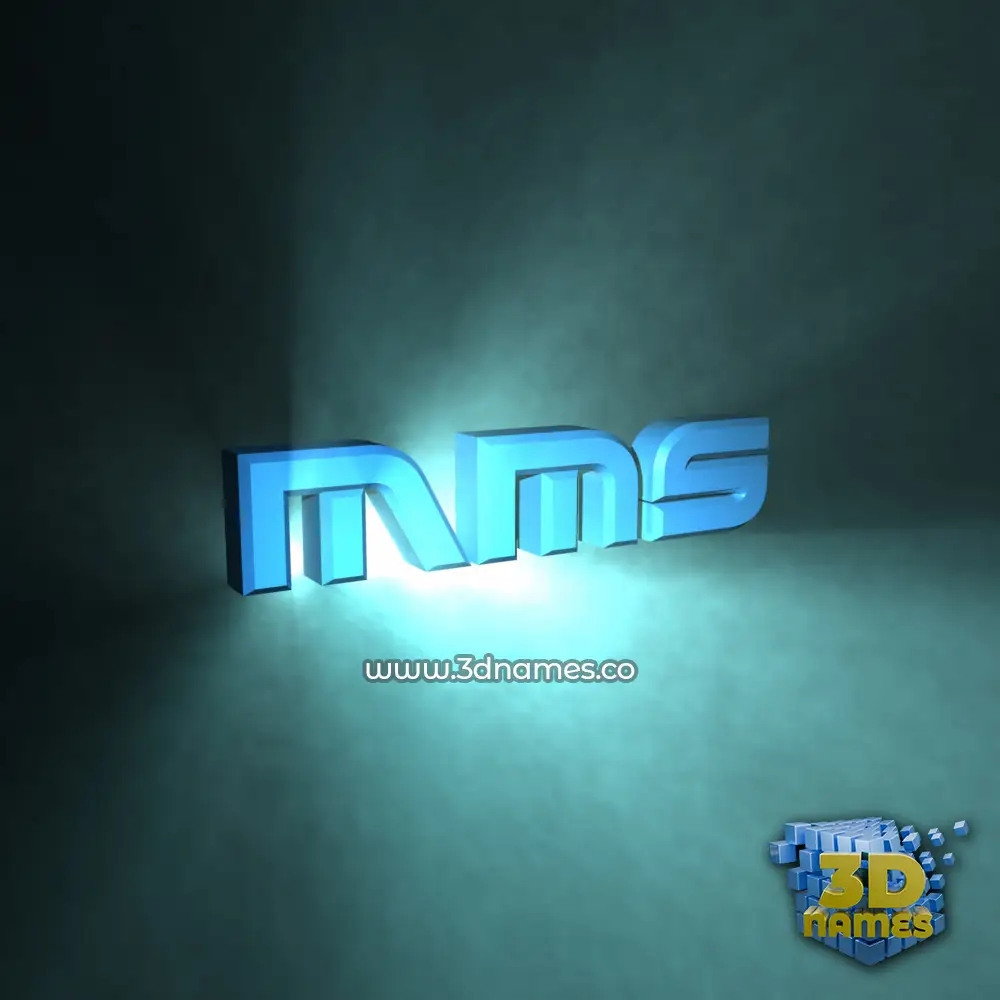 mms in Light Shine style - 3D name wallpaper