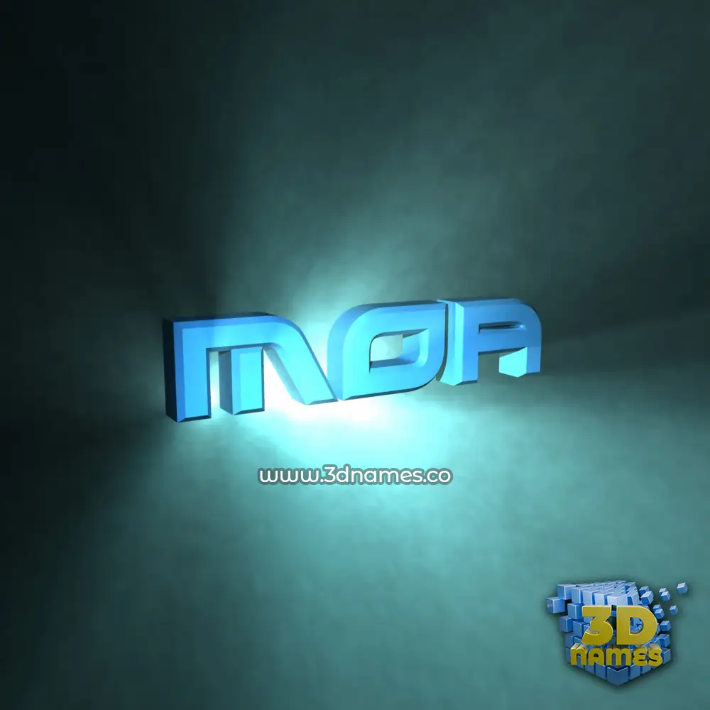 moa in Light Shine style - 3D name wallpaper