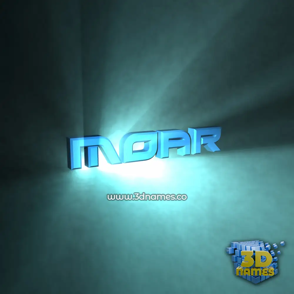 moar in Light Shine style - 3D name wallpaper