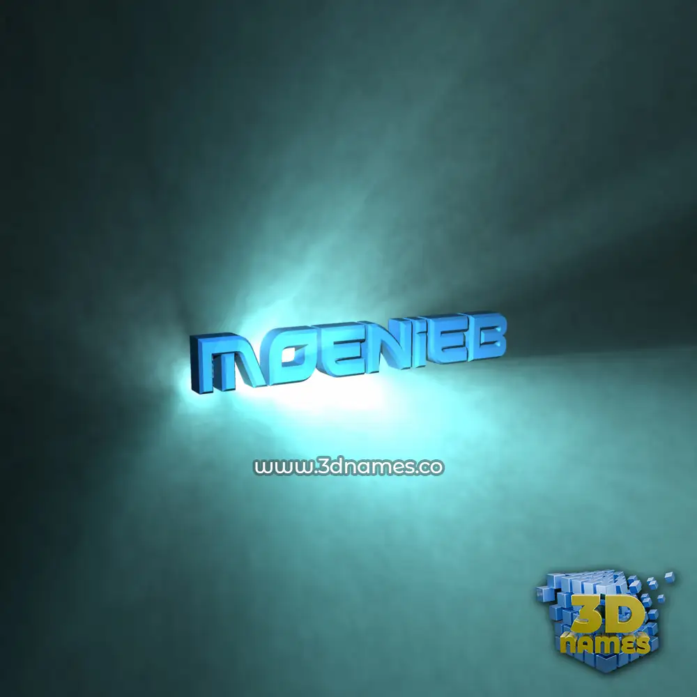 moenieb in Light Shine style - 3D name wallpaper
