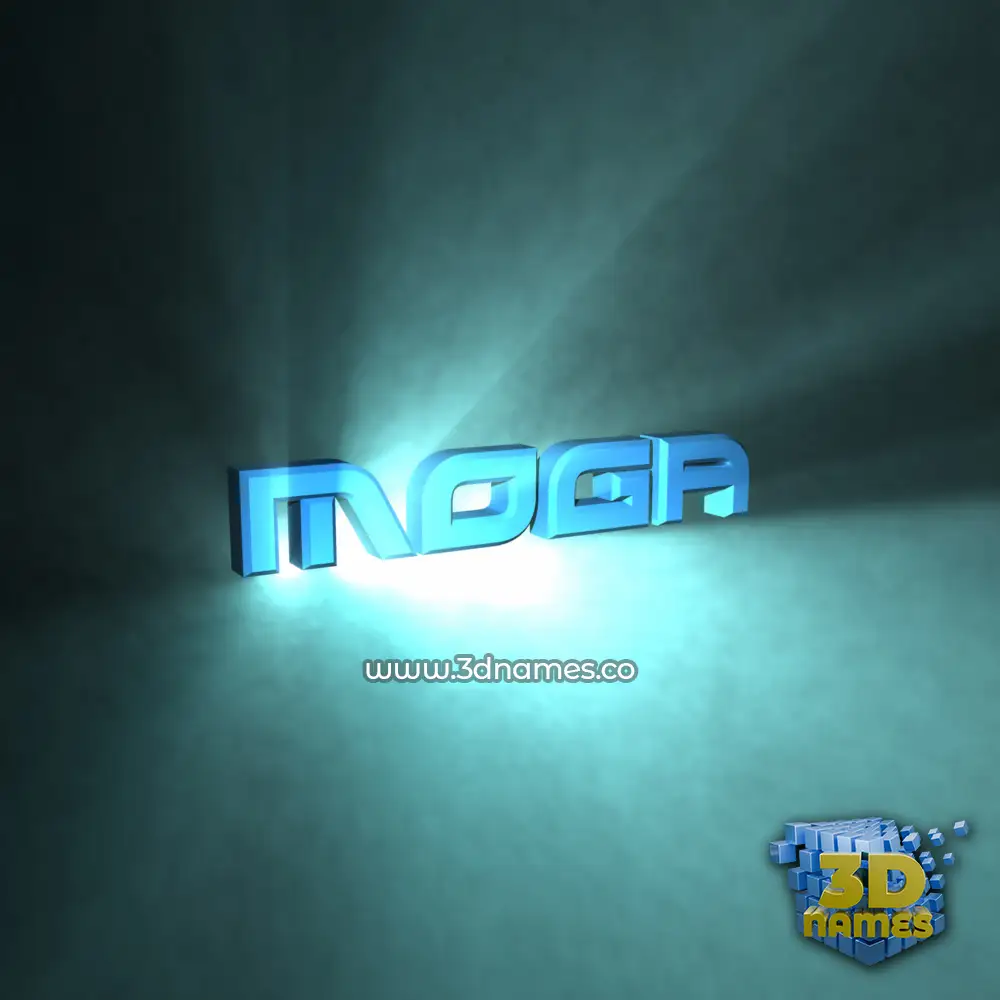 moga in Light Shine style - 3D name wallpaper