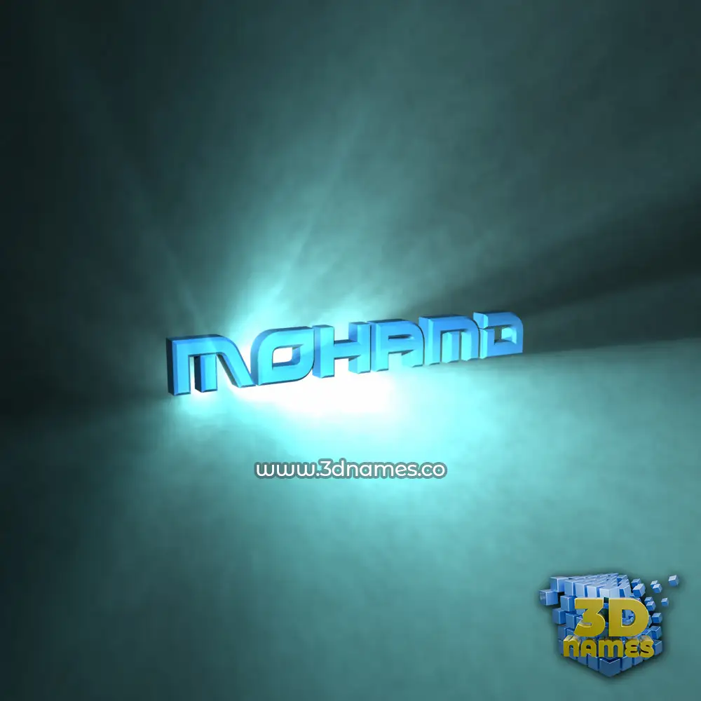 mohamd in Light Shine style - 3D name wallpaper