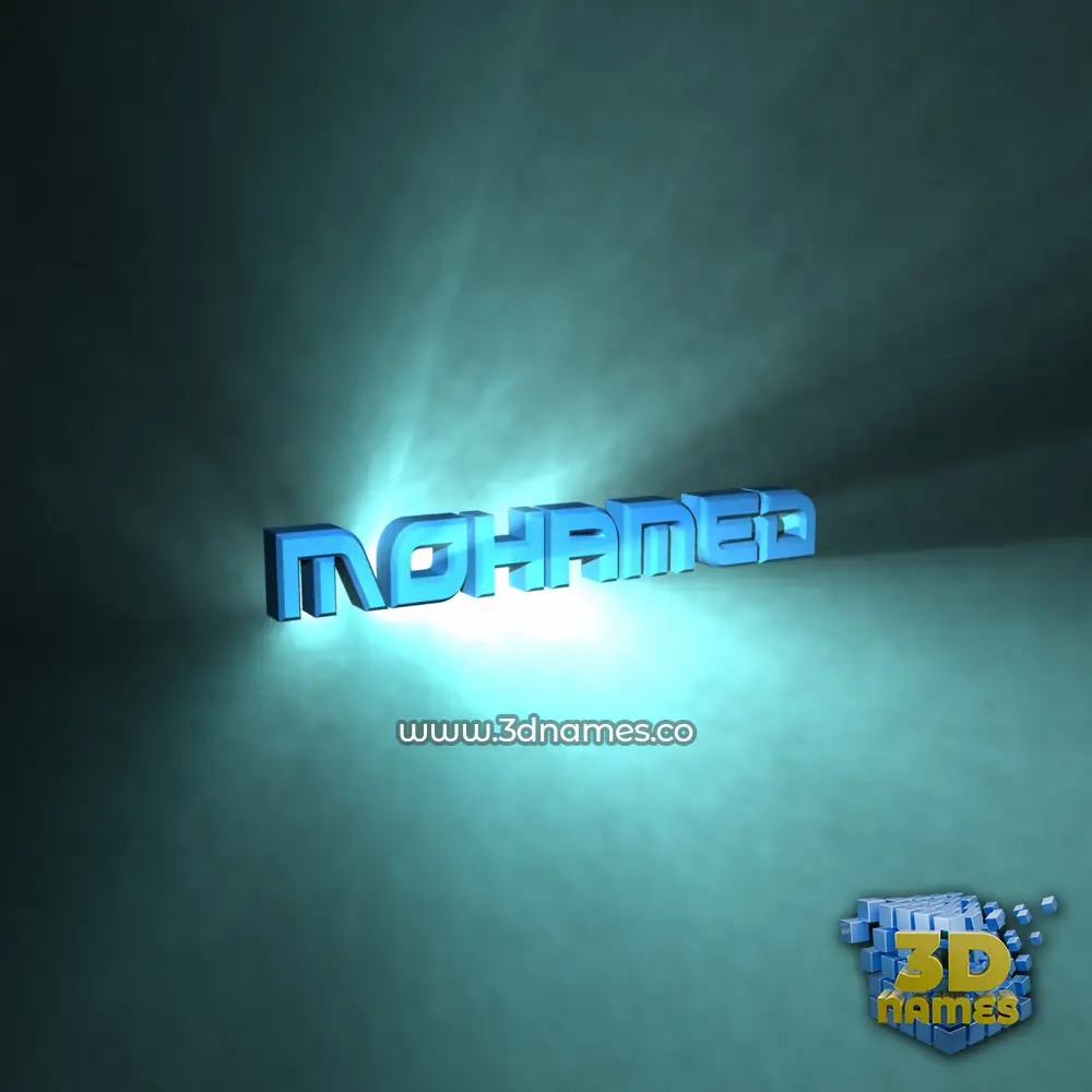 mohamed in Light Shine style - 3D name wallpaper