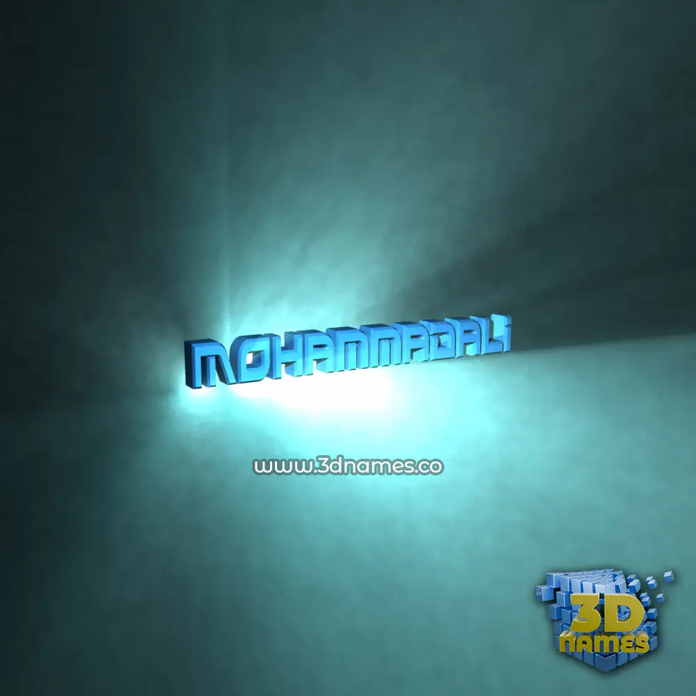 mohammadali in Light Shine style - 3D name wallpaper