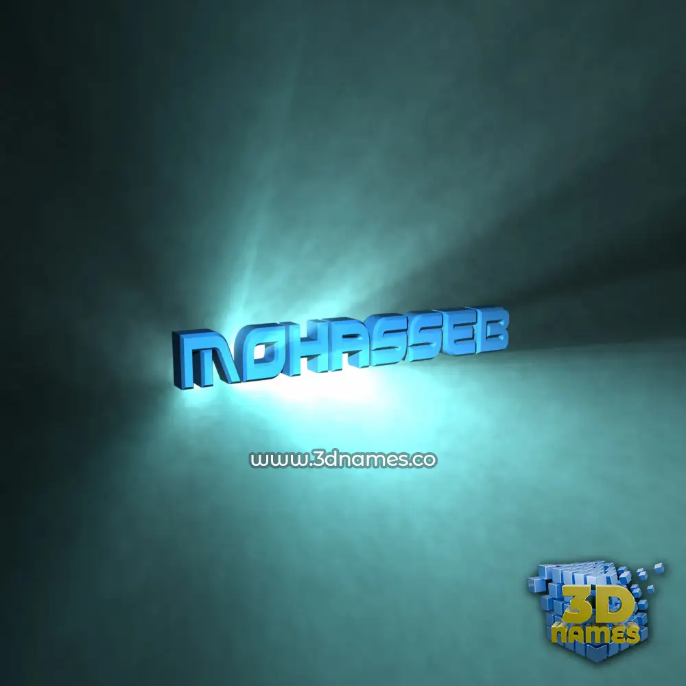 mohasseb in Light Shine style - 3D name wallpaper