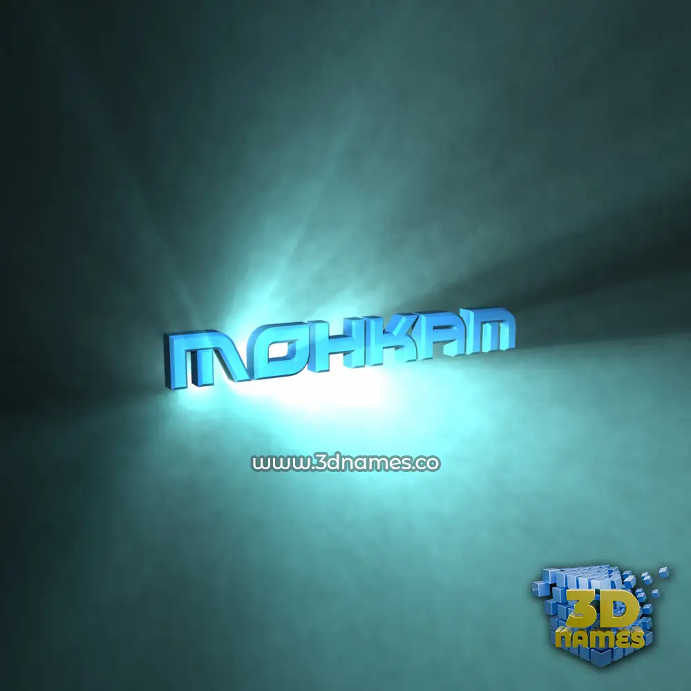 mohkam in Light Shine style - 3D name wallpaper