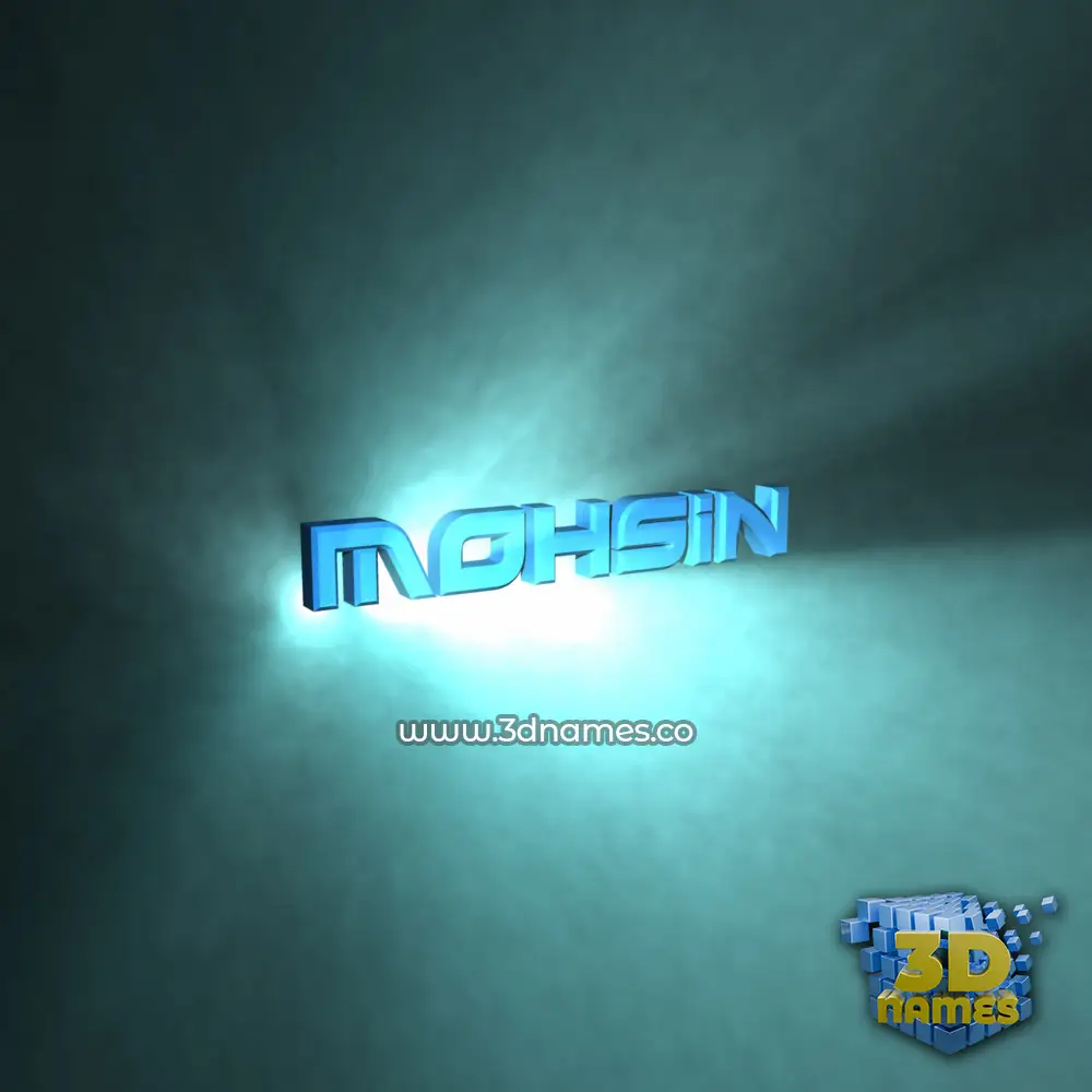 mohsin in Light Shine style - 3D name wallpaper